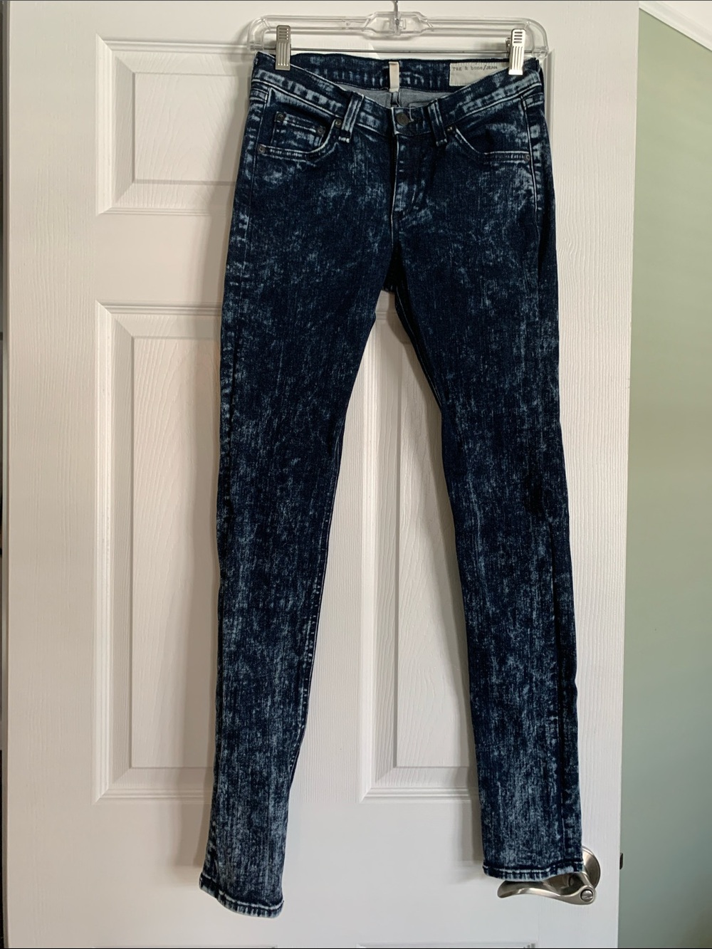 rag & bone Blue Acid-Wash Skinny Jeans